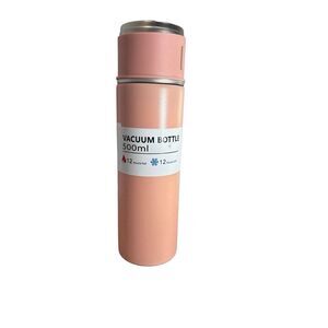 Pink Stainless Steel Vacuum Bottle 500ml Insulated Travel Coffee Mug